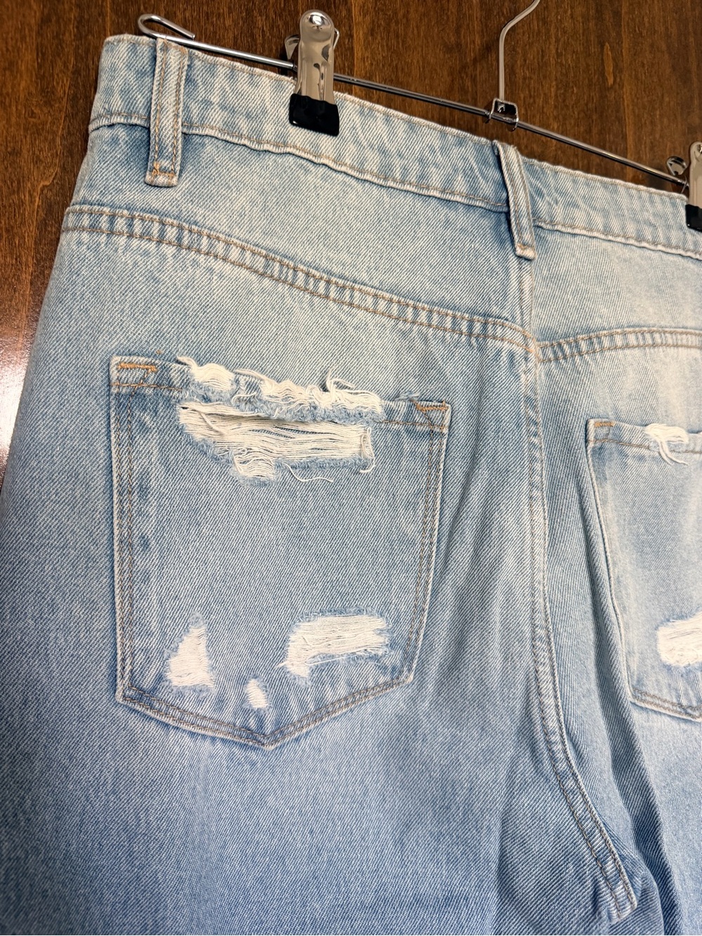 Flying Monkey Light Wash Distressed Wide Leg Jeans - Picture 8 of 8
